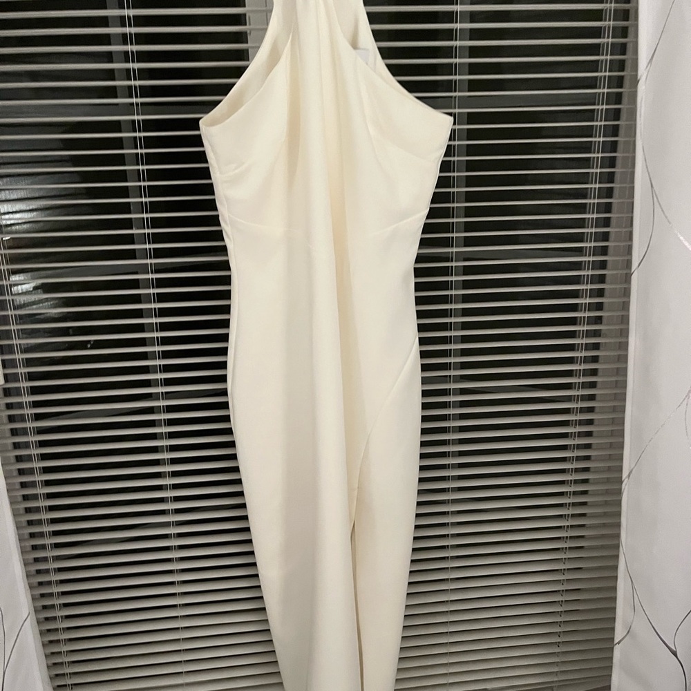 Likely Avie Midi Halter Slit Dress, White Size 8